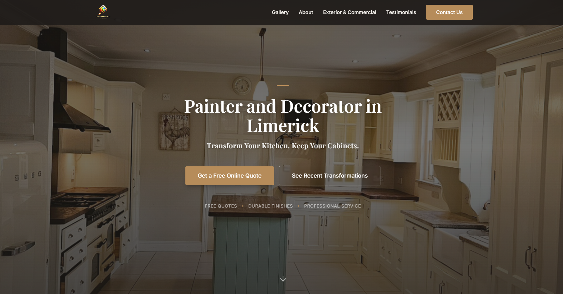 Hand Finished Kitchens website preview